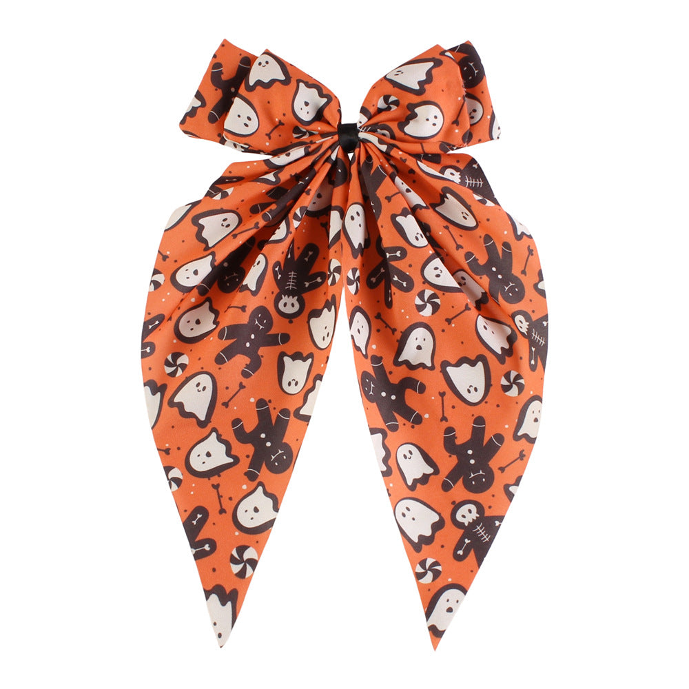 Halloween Print Fabric Hair Bow