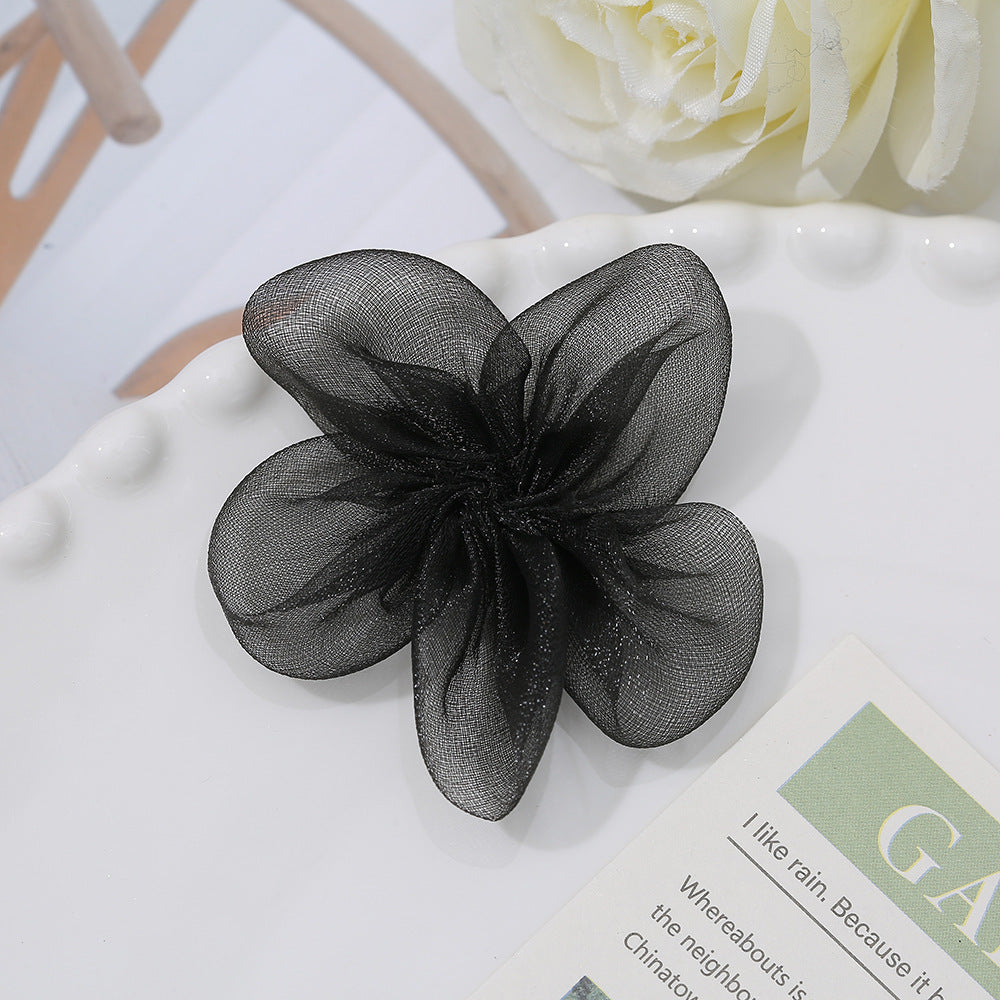 Mesh Fabric Flower Hair Clip