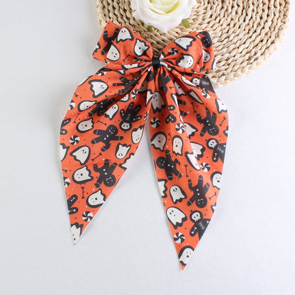 Halloween Print Fabric Hair Bow