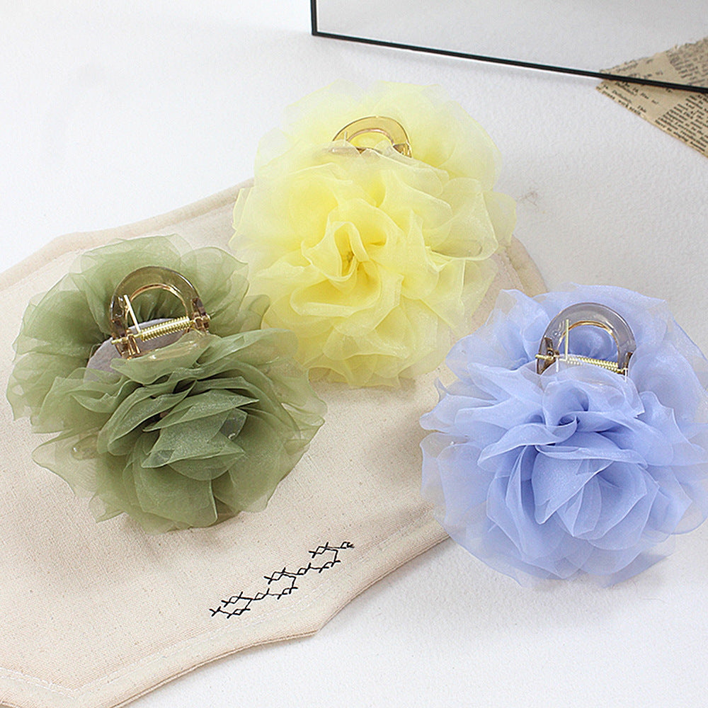 Sheer Flower Hair Claw