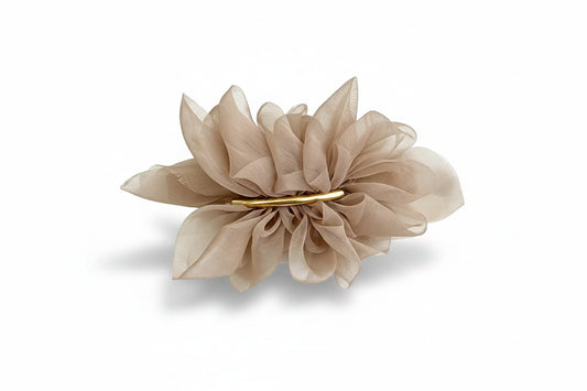 Layered Fabric Flower Hair Clip – 10 cm